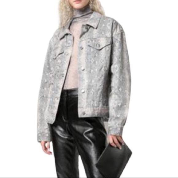 Ksubi Kobra Oversized Jacket Neutral Washed Snakeskin Denim Beige/Python - Picture 1 of 13